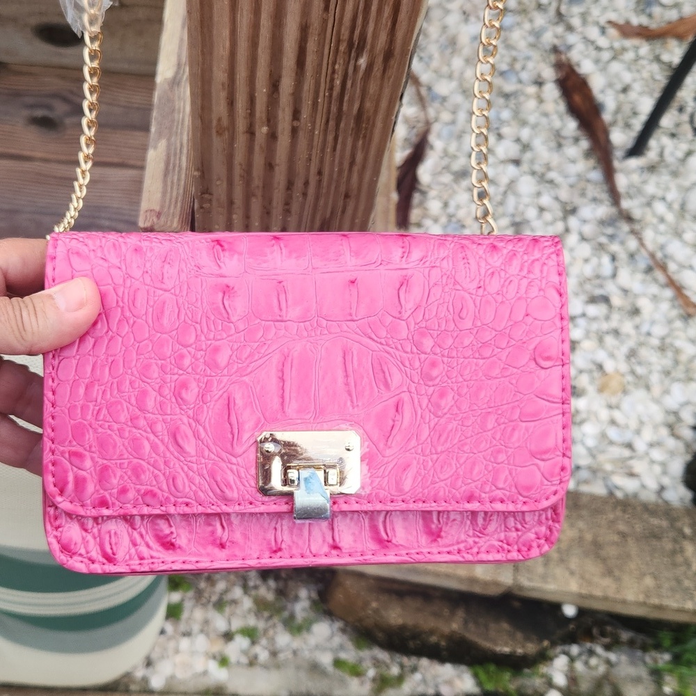 - NIB! Crocodile print small bag
